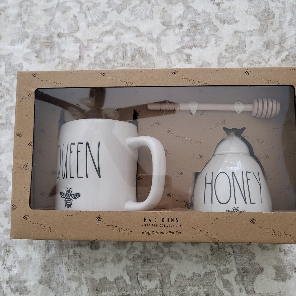 Rae Dunn coffee mug and honey pot..NIB